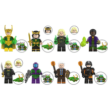 8Pcs Marvel Super Anti-hero Minifigures Loki Kang Mobius Mini Building Block Toy - £18.31 GBP
