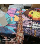 Cravate Ben Silver All Silk Tie Rust Orange &amp; Blue Paisley Pattern – Mad... - $30.68