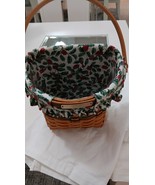 LONGABERGER CHRISTMAS 1998 GLAD TIDINGS BASKET RUFFLED LINER PLASTIC LIN... - $36.62