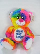 Fiesta Great Wolf Lodge Rainbow Teddy Bear 13&quot; Plush Stuffed Animal w/Tag - £8.82 GBP