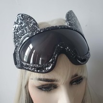 Holographic Cat Burning Man Goggle Festival Mask Costume Headpiece Cyber... - $38.40+