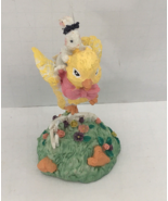Ceramic vintage Easter figurine flying chick peep with bunny  spring decor - $27.06 CAD