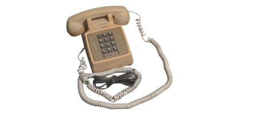 Western Electric 2500 DMG Touch Tone Desk Bell Phone Cord Beige Vintage ... - $14.99