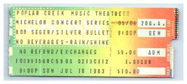 Bob Seger Argenté Bullet Bande Concert Ticket Stub Juillet 10 1983 Chicago - £44.31 GBP
