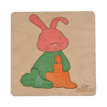 EKOPLAY Happy Rabbit Wooden Puzzles for Kids , 4 Piece Jigsaw Puzzle Educational - £13.69 GBP
