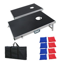 Foldable Cornhole Bean Bag Toss Game Aluminum Frame Design For Tailgate Party - £80.97 GBP