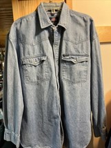 Dickies Shirt Mens Large Blue Denim Long Sleeve Button Workwear Cotton D... - $24.75