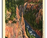 Grand Canyon Needle Yellowstone National Park Wyoming WY UNP Linen Postc... - $2.92