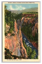 Grand Canyon Needle Yellowstone National Park Wyoming WY UNP Linen Postcard Z2 - £2.33 GBP