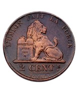 1861 Belgium 2 Centimes Coin (Extra Fine, XF Condition) KM# 4.2 - $98.68 CAD