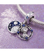 925 Sterling Silver Star Wars Princess Leia Double Dangle Charm Bead - $310.54 MXN