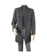 Men RENOIR Wool Blend Charcoal Gray English Plaid 3/4 Length Coat 43-18-095 - $169.99