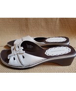 HILLARD &amp; HANSON Cassia White Leather Slide On Sandals Size 9.5 - €12,08 EUR