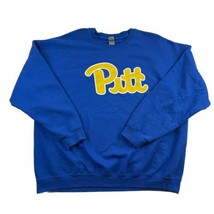 Vintage Pitt Panthers Sweatshirt Crew Neck Mens XXL Blue Long Sleeve Gildan - $44.09