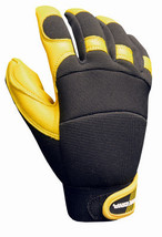 Medium, Grain Goatskin, Premium Leather Hybrid Gloves, Polyurethane Rein... - $34.89