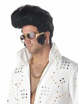 Forum Novelties Men&#39;s Rock N&#39; Roll Elvis Presley Wig, Black, One Size - £63.42 GBP