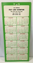 Vintage 1974 Annual Calendar 2nd Annual Post Card Exhibition New Castle ... - $14.84