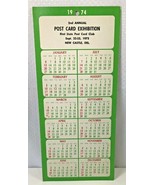 Vintage 1974 Annual Calendar 2nd Annual Post Card Exhibition New Castle ... - £11.96 GBP