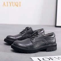 Women Spring Shoes Lace Up 2021 New Genuine Leather Retro Color Non-slip Female  - £85.88 GBP