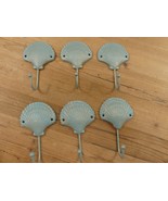 6 Scallop Sea Shell Coat Hook Wall Hanger Cast Iron Beach House Hat Hard... - $39.24 CAD