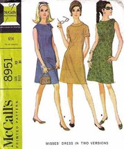 Misses&#39; DRESS Vintage 1967 McCall&#39;s Pattern 8951 Size 10 UNCUT - $12.00