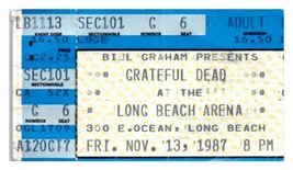 Grateful Morti Concerto Ticket Stub Novembre 13 1987 Lungo Spiaggia California - £39.70 GBP