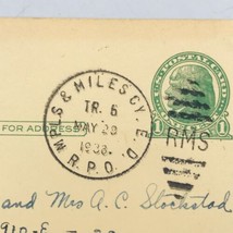 Vtg 1938 Mpls &amp; Miles Mn Cy Ed Rpo Rms Duplex Cancel Cover Jefferson Postcard - £7.45 GBP