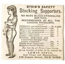 Stein Safety Stocking Supporter 1885 Advertisement Victorian Fabrics NY ... - £10.24 GBP