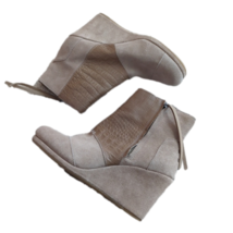 Toms Size 9 Suede Wedge Ankle Booties Womens Desert Tan Brown Shoes Leather - £29.61 GBP