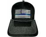 Thin Blue Line Flag Hat Embroidered Patch Baseball Cap Mesh Snapback Bla... - $12.86