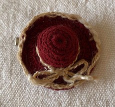 ⭕VTG, hair clip, clip, 70s/80s, crochet hat, wool, length 5cm - $226.15 MXN