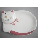 Brazil Ceramic Art Pottery Cat Trinket Jewelry Soap Dish Tea Bag Spoon R... - $8.58
