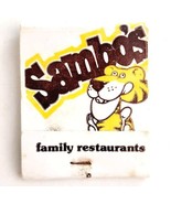 Sambo&#39;s Family Restaurant Vintage Matchbook Tiger Matches Unstruck E19F - $565.67 MXN