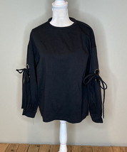 velvet heart NWOT women’s tie sleeve pullover sweatshirt size S black M6 - £10.59 GBP