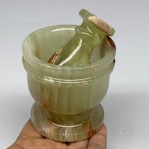 1.2 lbs, 2.8&quot;x2.9&quot;, Natural Green Onyx Crystal Pestle and Mortar Handmad... - $74.24