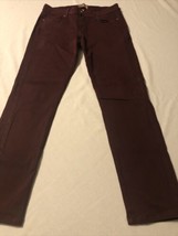 Paige Women&#39;s Denim Peg Stretch Burgundy Skinny Jeans Size 27 X 29 - £22.52 GBP
