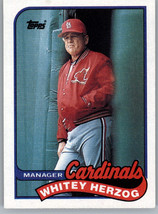 1989 Topps 654 Whitey Herzog Team Card St. Louis Cardinals - £1.56 GBP