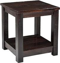 Hanover Ravenna Mango Wood End Table with Lower Storage Shelf in Dark Br... - £336.46 GBP