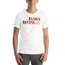 LEBRON JAMES &amp; KYRIE IRVING Cleveland Cavaliers T-SHIRT Cavs Retro 2016 ... - £14.37 GBP+