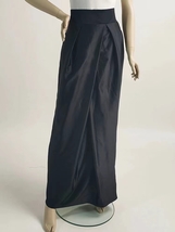 BLACK Taffeta Prom Maxi Skirt Outfit Women Custom Plus Size Pleated Pencil Skirt image 4