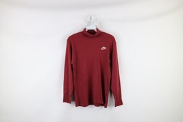 Vtg 70s Nike Mens Small Faded Spell Out Long Sleeve Turtleneck Shirt Maroon USA - $49.45