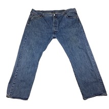 Levi’s 501 Jeans Men’s Measures 42&quot; x 28&quot; Medium Wash blue Denim Button Fly - £20.83 GBP