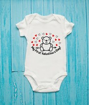 My First Valentine&#39;s Day Baby Bodysuit Teddy Bear - £9.59 GBP