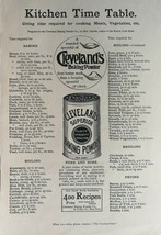 Vintage 1894 Cleveland&#39;s Superior Baking Powder Full Page Original Ad - ... - £5.22 GBP
