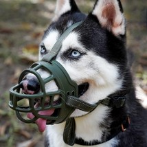 BARKLESS Dog Muzzle,Soft Basket Silicone Muzzles for use w/ collar Green... - $209.88 MXN