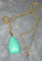 KENDRA SCOTT Necklace Mint Green Stone SANDRA Pendant Gold tone Chain - $99.00