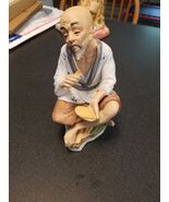Asian Chinese Man Figurine Sitting On A Rock Vintage Homco - €12,76 EUR