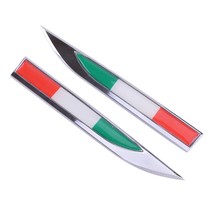 2Pcs 3D Blade Italy Italian Flag Both Side  Emblem  Logo Sticker Decal Fit for C - £72.70 GBP