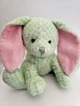 Target Bunny Rabbit Plush Stuffed Animal Green Plaid Pink Ears - £15.56 GBP