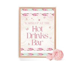 Floral Birthday Hot Drinks Bar Sign - £6.74 GBP